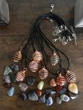 Spiral Cage Crystal & Gemstone Holder In Silver, Copper or Gold Wire Pendant Necklaces