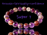 Super 7 Purple Quartz Energy Bead Bracelet