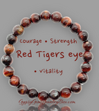 TIGER EYE 'Red' Gemstone Energy Bead Bracelet