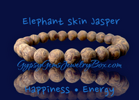 Elephant Skin Jasper - Calligraphy Stone Custom Size Brown Frost Matte Rustic Round Stretch (8mm) Natural Gemstone Crystal Energy Bead Bracelet