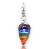 Natural 7 Chakra Energy Healing Dowsing Cone Crystal Pendulum