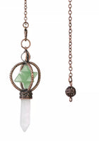Merkabah Star of David Gemstone and Quartz Crystal Point Energy Healing Dowsing Crystal Pendulum