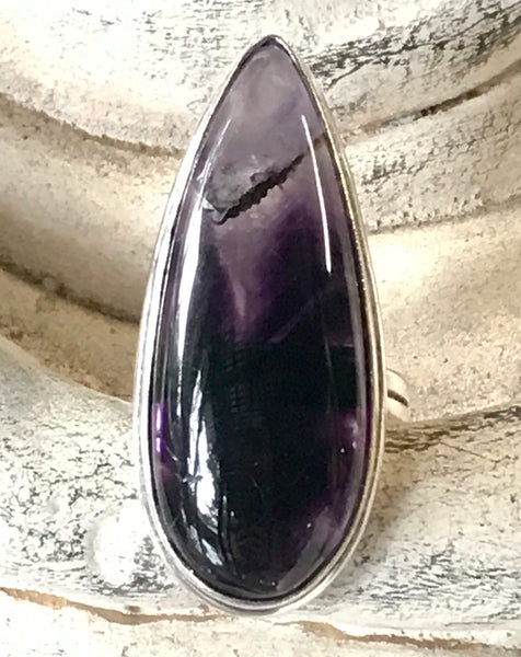 Amethyst Natural Gemstone .925 Sterling Silver Ring (Size 8.75)