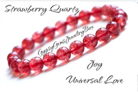 Quartz Strawberry Wine Crystal Energy Bead Bracelet