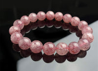 Strawberry Quartz Crystal Energy Bracelet "Pink Ice"