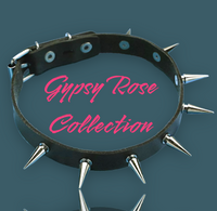 Gypsy Rose Spike Bicast Leather Collar Choker Necklace