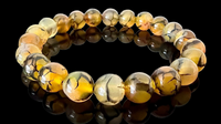 Agate Yellow Dragons Vein Agate Gemstone Energy Bead Bracelet