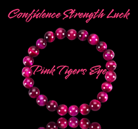 TIGER’S EYE Pink Rose Energy Bead Bracelet