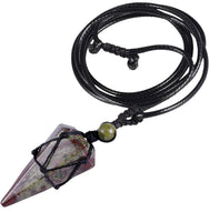Macrame Crystal Pendulum Hexagonal Pendant Necklace