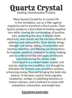 7 Chakra Quartz Crystal Silver Point Pendant Necklace
