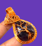 Amethyst Tree of Life Copper Wire Wrapped Pendant