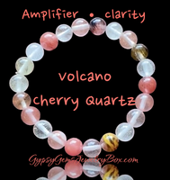 Quartz Volcano Cherry Crystal Energy Bead Bracelet
