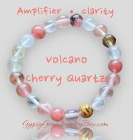 Volcano Cherry Quartz Crystal Energy Bracelet