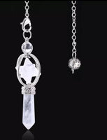 Gemstone Merkabah and Quartz Crystal Point Energy Healing Dowsing Crystal Pendulum