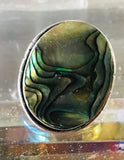 Abalone Shell .925 Sterling Silver Ring (Size 7.75)