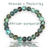African Turquoise Crystal Gemstone Rustic Energy Bead Bracelet "RUSTIC BEAUTY”