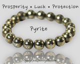 PYRITE Crystal Gemstone Rustic Gold Energy Bead Bracelet