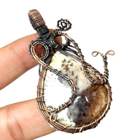 Dendritic Opal Copper Wire Wrapped Pendant