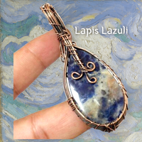 Lapis Lazuli Copper Wire Wrapped Pendant
