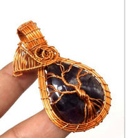 Amethyst Tree of Life Copper Wire Wrapped Pendant