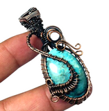 Turquoise Copper Wire Wrapped Pendant