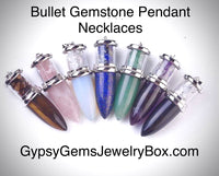 Bullet Point Gemstone Pendulum Pendant Necklace