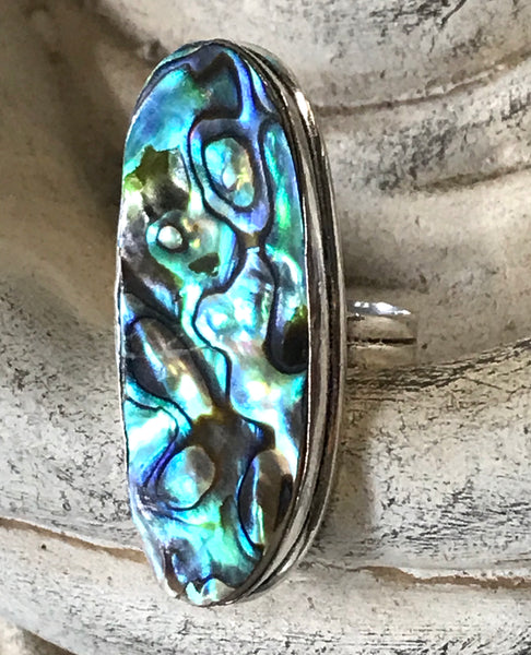 Abalone Shell  .925 Sterling Silver Ring (Size 9)