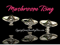 Mushroom Shape Silver Rings Size 6,7,8,9