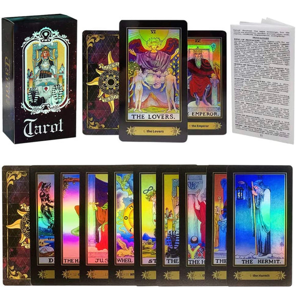 Holographic A. E. Waite Tarot Deck (King) GypsyGemsJewelryBox Holographic A. E. Waite Tarot Deck (King) GypsyGemsJewelryBox
