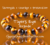 TIGER EYE Yellow Crystal Gemstone Energy Bracelet 'Vitality & Strength"~ Grande