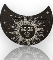 Tarot Oracle Card Ebony Crescent Moon or Rectangular Wood Display Stand Holder