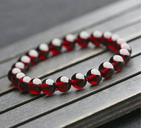 GARNET Red Wine Energy Bead Bracelet
