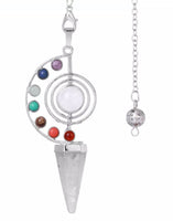 7 Chakra Quartz Crystal Energy Healing Dowsing Pendulum