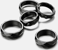 Hematite Polished Faceted Natural Gemstone Band Rings Size 5 - 13