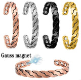 Rugged Twist Pure Copper Magnetic Therapy Bangle Cuff Bracelet