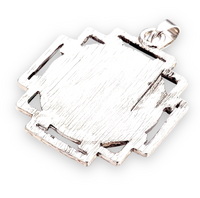 7 Chakra Shri/Sri Yantra Geometric Silver Crystal Pendant Necklace