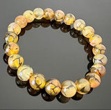 Yellow Dragons Vein Agate Gemstone Energy Bracelet