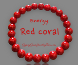 Natural RED CORAL Handmade Gemstone Energy Bead Bracelet