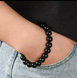 Black Obsidian Gemstone Energy Bracelet - Grande