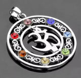 7 Chakra Ohm Silver Crystal Pendant Collection