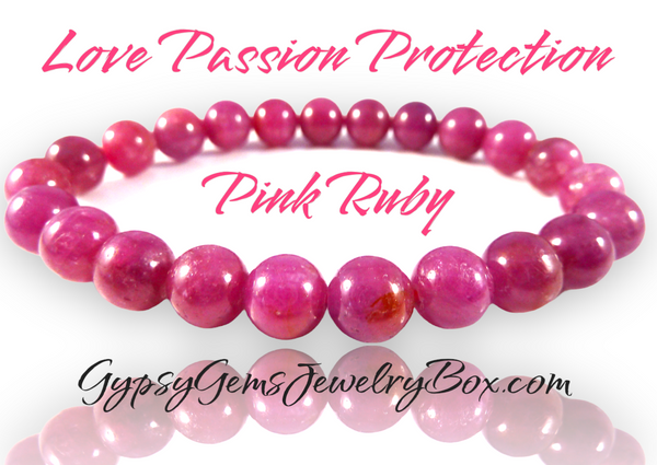 Genuine Pink Ruby Crystal Energy Bracelet
