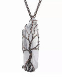 Wire Wrapped Tree of Life Quartz Crystal Pendant