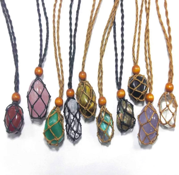 Tumbled Stone Cage Necklace