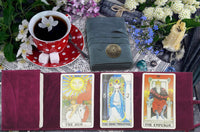 Tarot Oracle Card Deck Pouch Holder with 3 Card Spread Roll Out