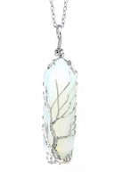 Tree of Life Wire Wrap Gemstone Crystal Double Point Pendant