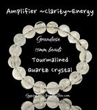 Black Tourmaline Quartz Crystal Natural Gemstone Energy Bead Bracelet