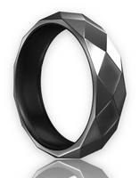 Hematite Polished Faceted Band Rings