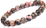 RHODONITE Black & Pink Energy Bead Bracelet