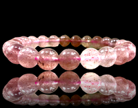 Strawberry Quartz Crystal Energy Bracelet "Pink Ice"