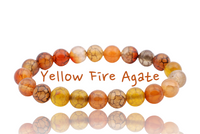 Agate Yellow Fire Dragons Vein Rustic Gemstone Energy Bead Bracelet "Luck"